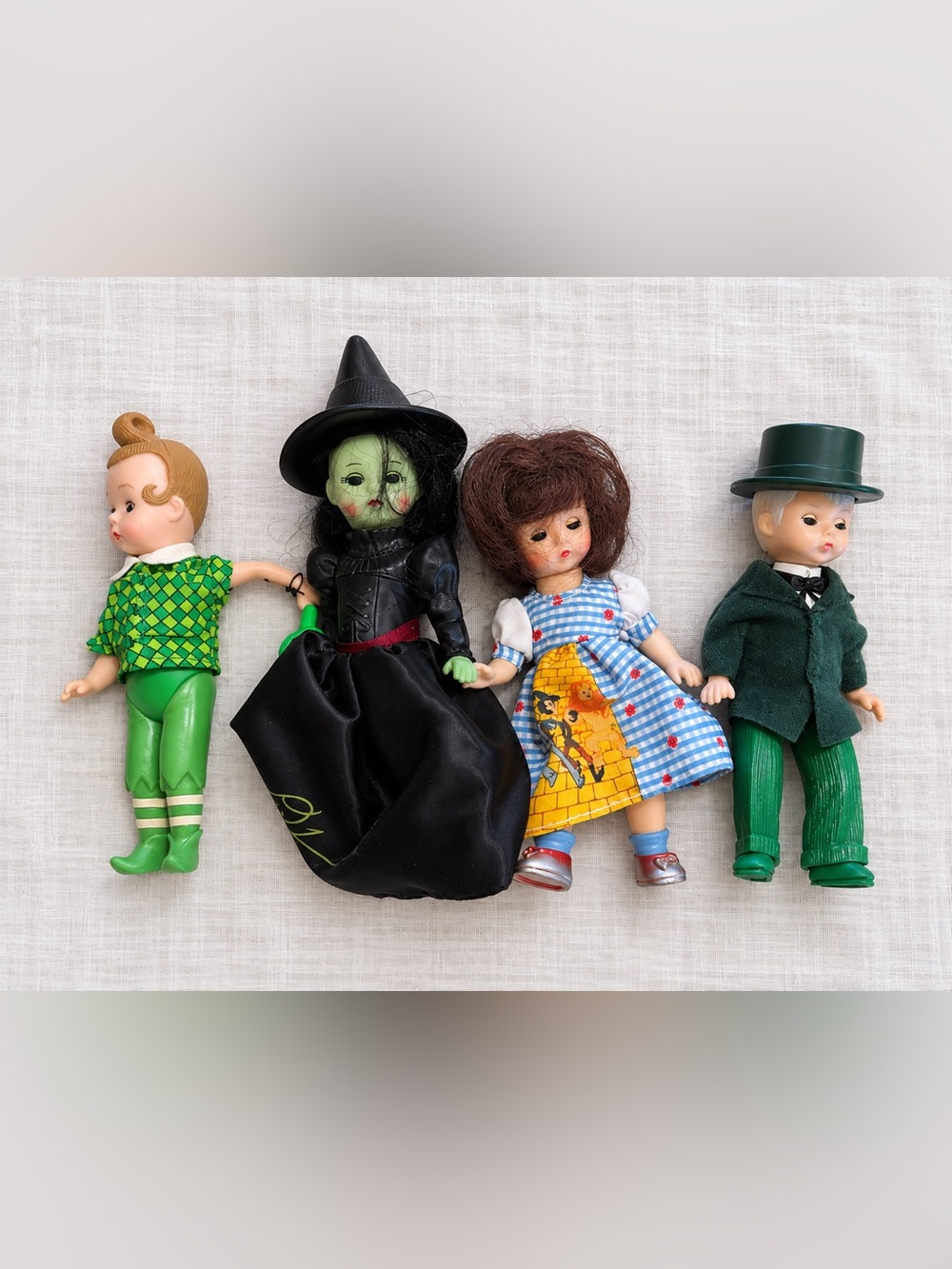 Vintage Wizard of Oz 5” Mini Doll Lot Dorothy Wicked Witch 4 Pc